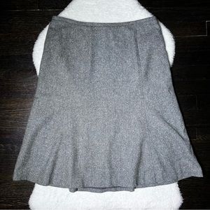 Ann Taylor Gray Virgin Wool Lined Trumpet Skirt Size 10